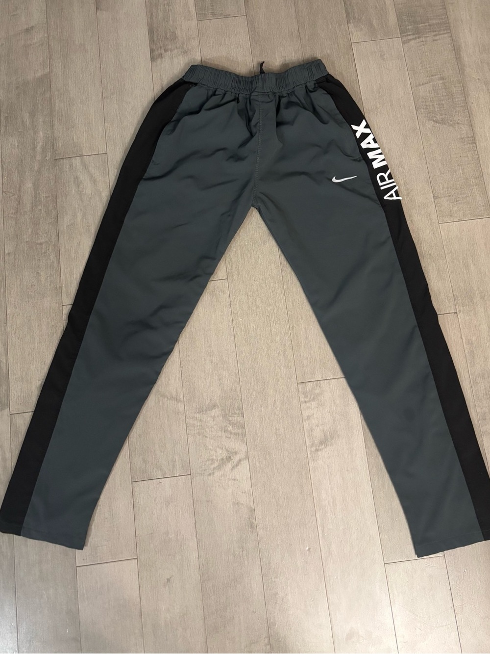 Nike Air Max Track Pants in Charcoal Gray with Black Panels - Picture 2 of 7